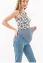 Джинсы синие MOMFIT на живот для беременных (3312)